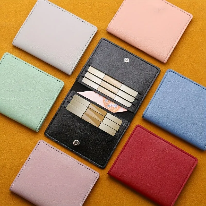 Stylish Slim PU Leather Card Holder with Coin Purse