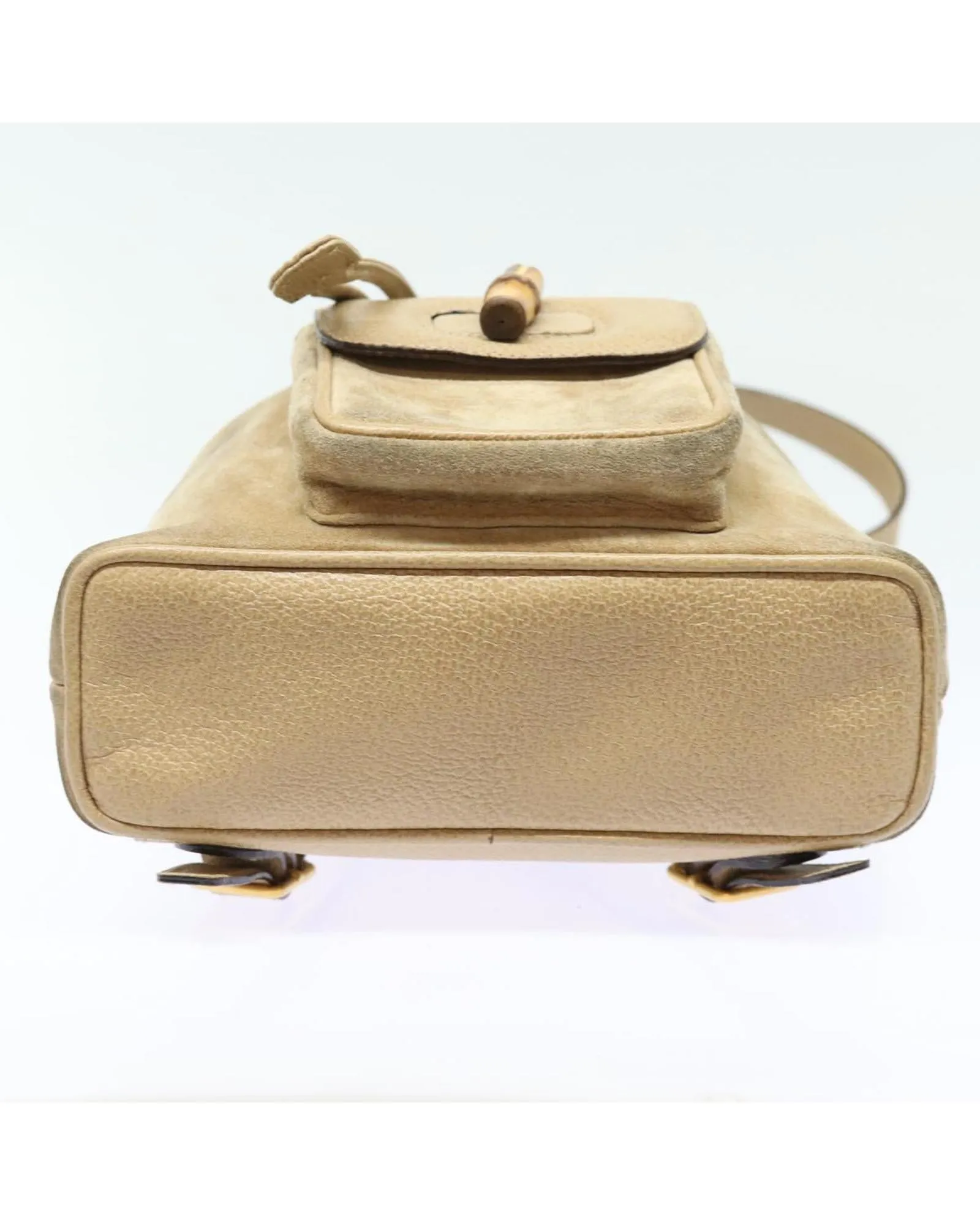 Suede Leather Bamboo Backpack