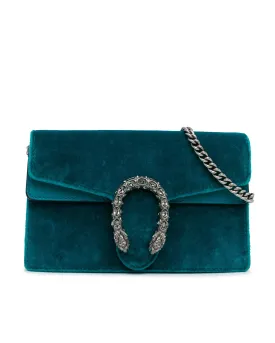 Super Mini Velvet Crossbody with Leather Trim and Chain Strap