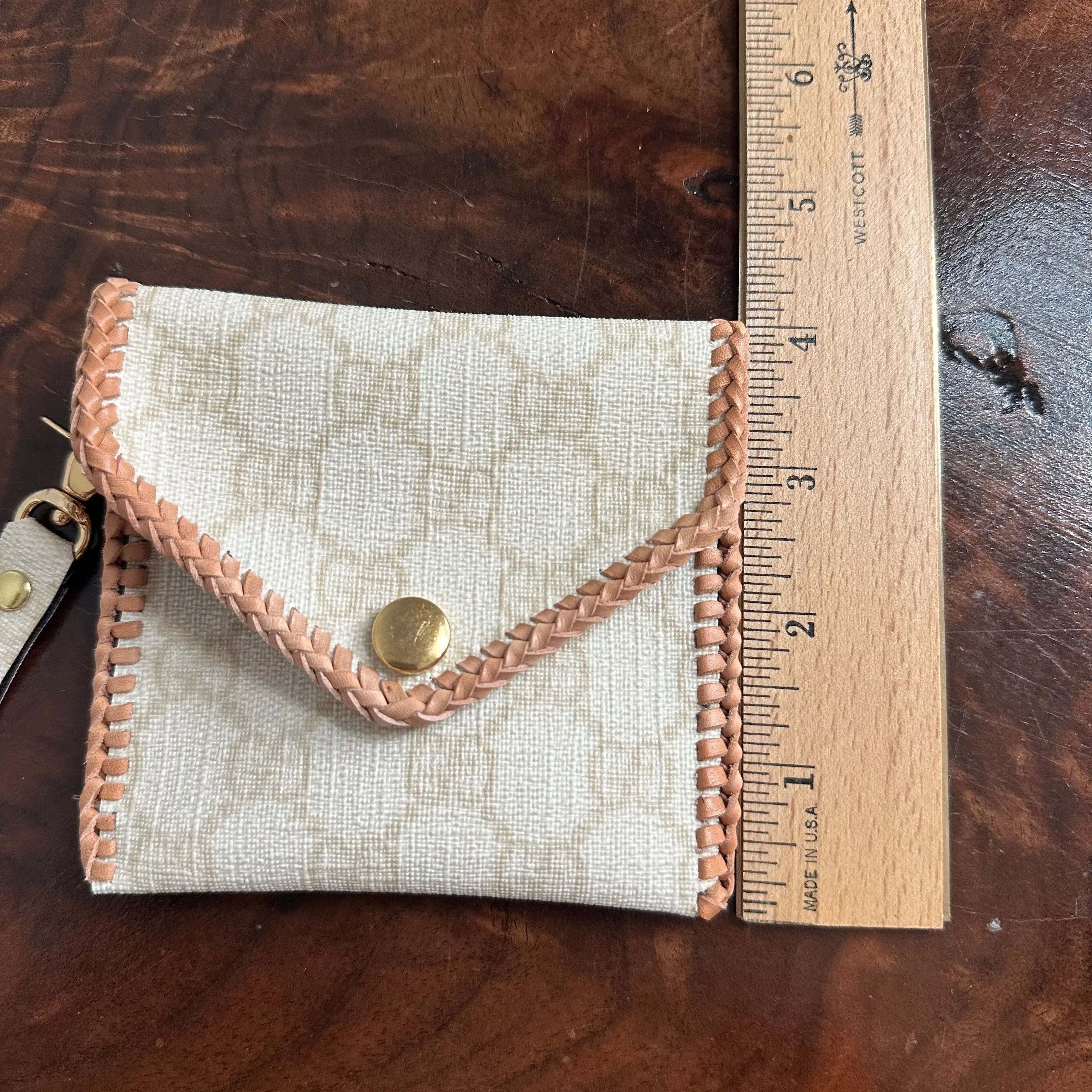 The Cardinal - Cream GG Card Holder/Wallet/Wristlet