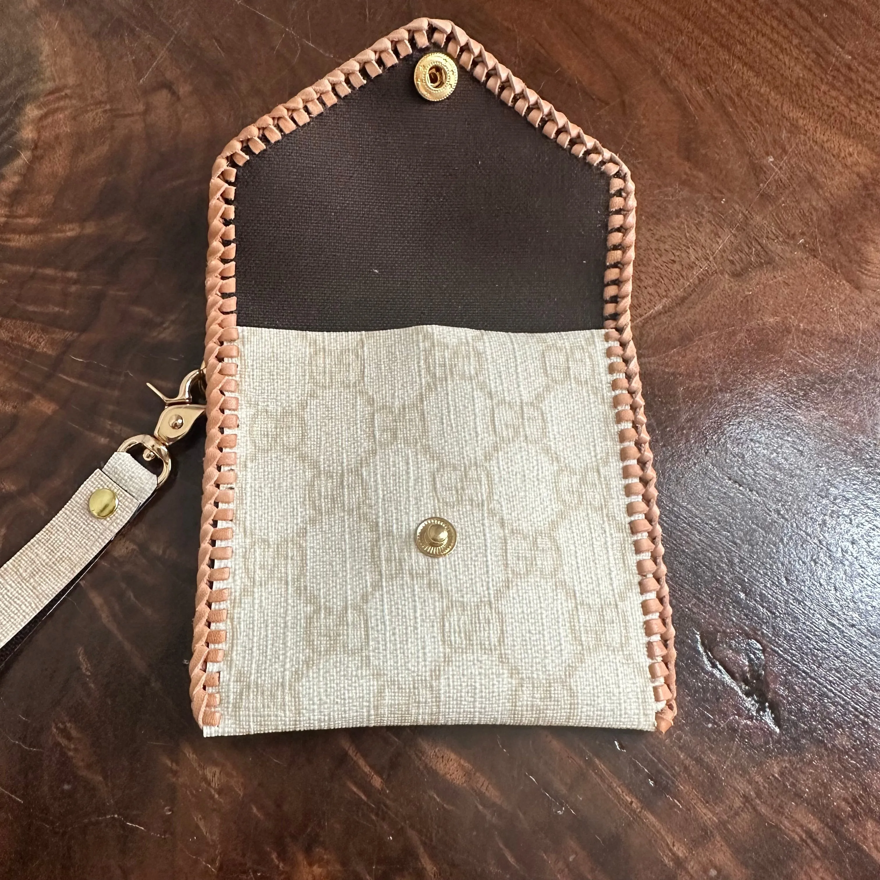 The Cardinal - Cream GG Card Holder/Wallet/Wristlet