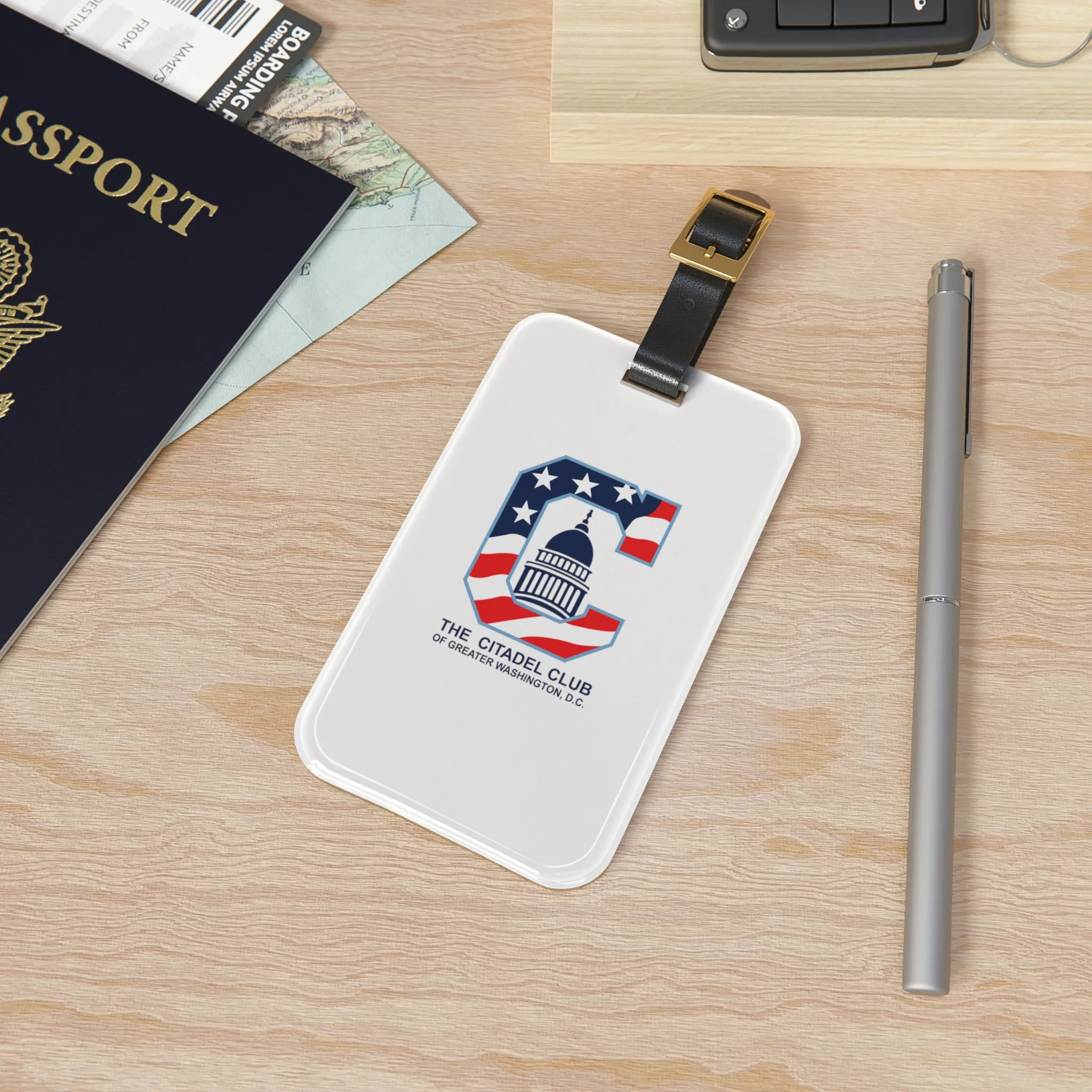 The Citadel, Alumni Club, Greater Washington D.C. Club Logo, White Luggage Tag