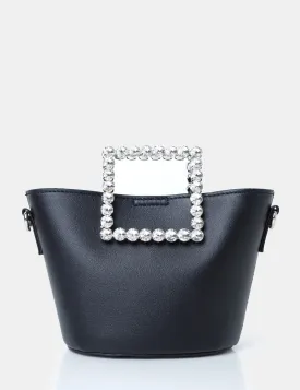 The Glam Black Pu Mini Bucket Grab Bag