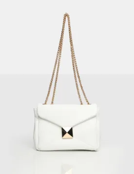 The Kenny White PU Stud Shoulder Bag