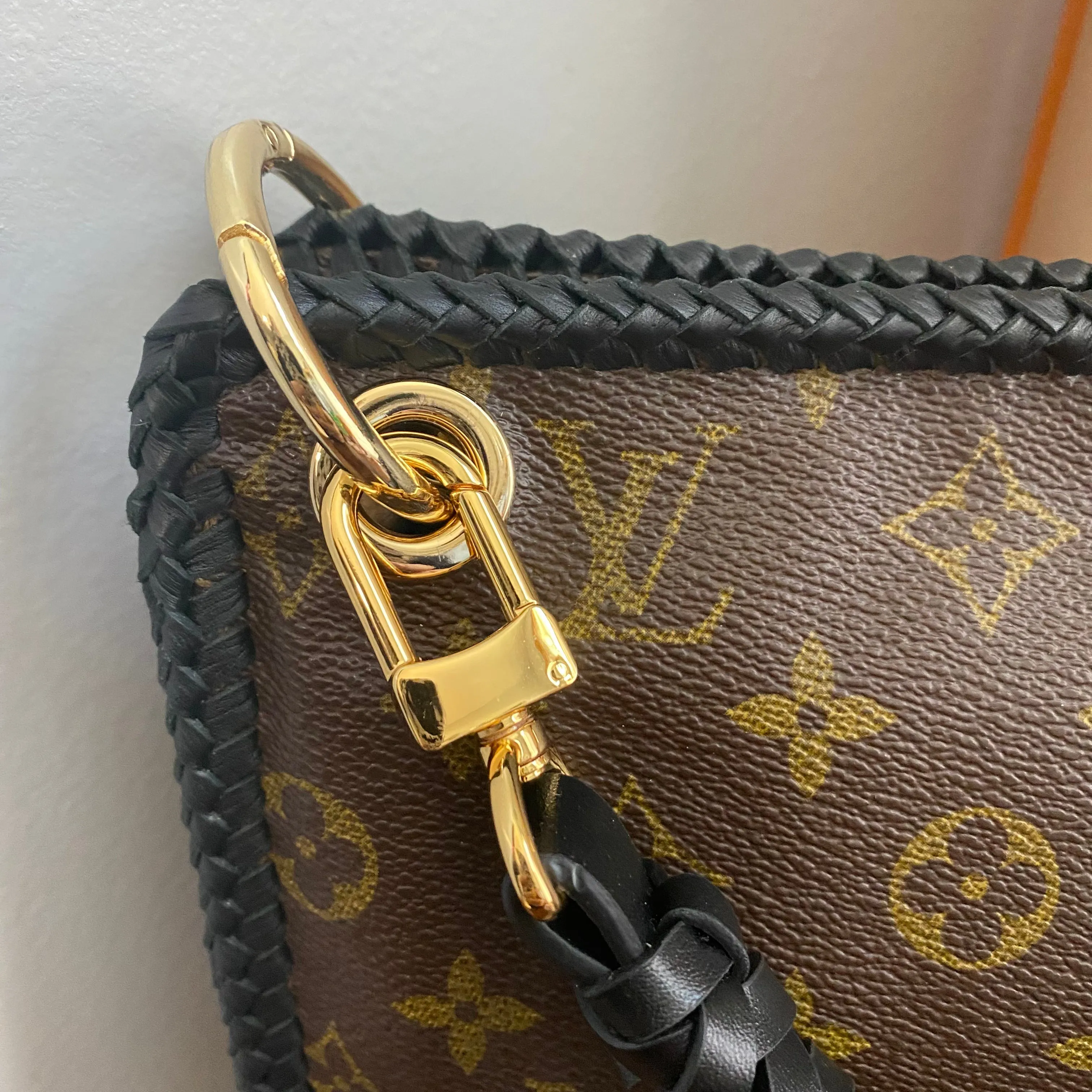 The Swan Crossbody - Vintage Monogram in Black