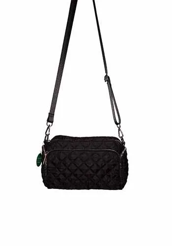 TiaPO01S Black Recycled Nylon Crossbody Handbag