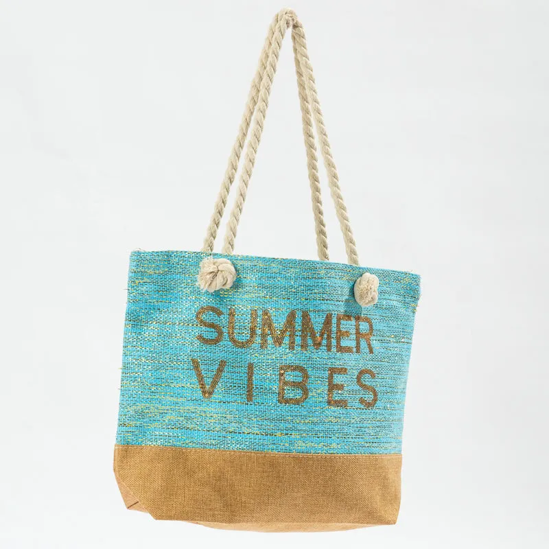 Trendy Beach Bag - Turquoise