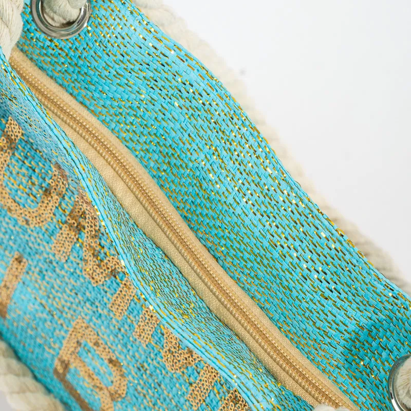 Trendy Beach Bag - Turquoise