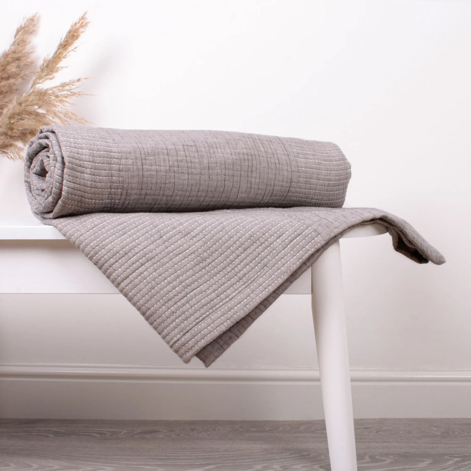 Verity Bedspread by Appletree Loft in Grey 150cm x 200cm