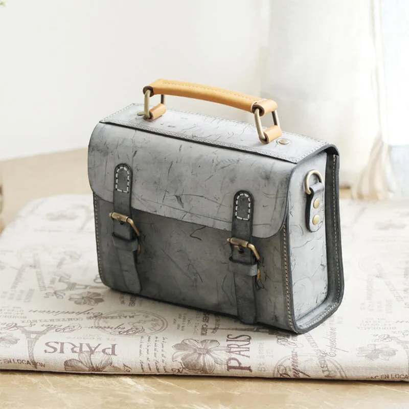 Vintage Vegetable Tanned Leather Waxed Wind Cambridge Bag