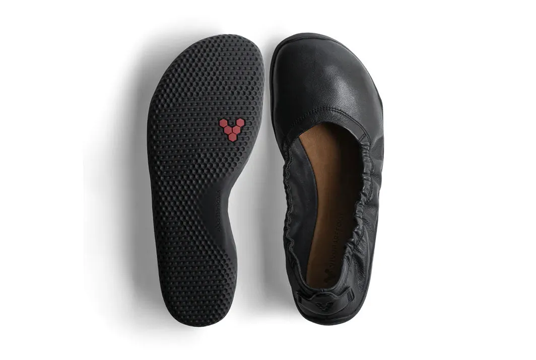 Vivobarefoot Primus Asana Yin Ballerina Leather (Womens) - Obsidian