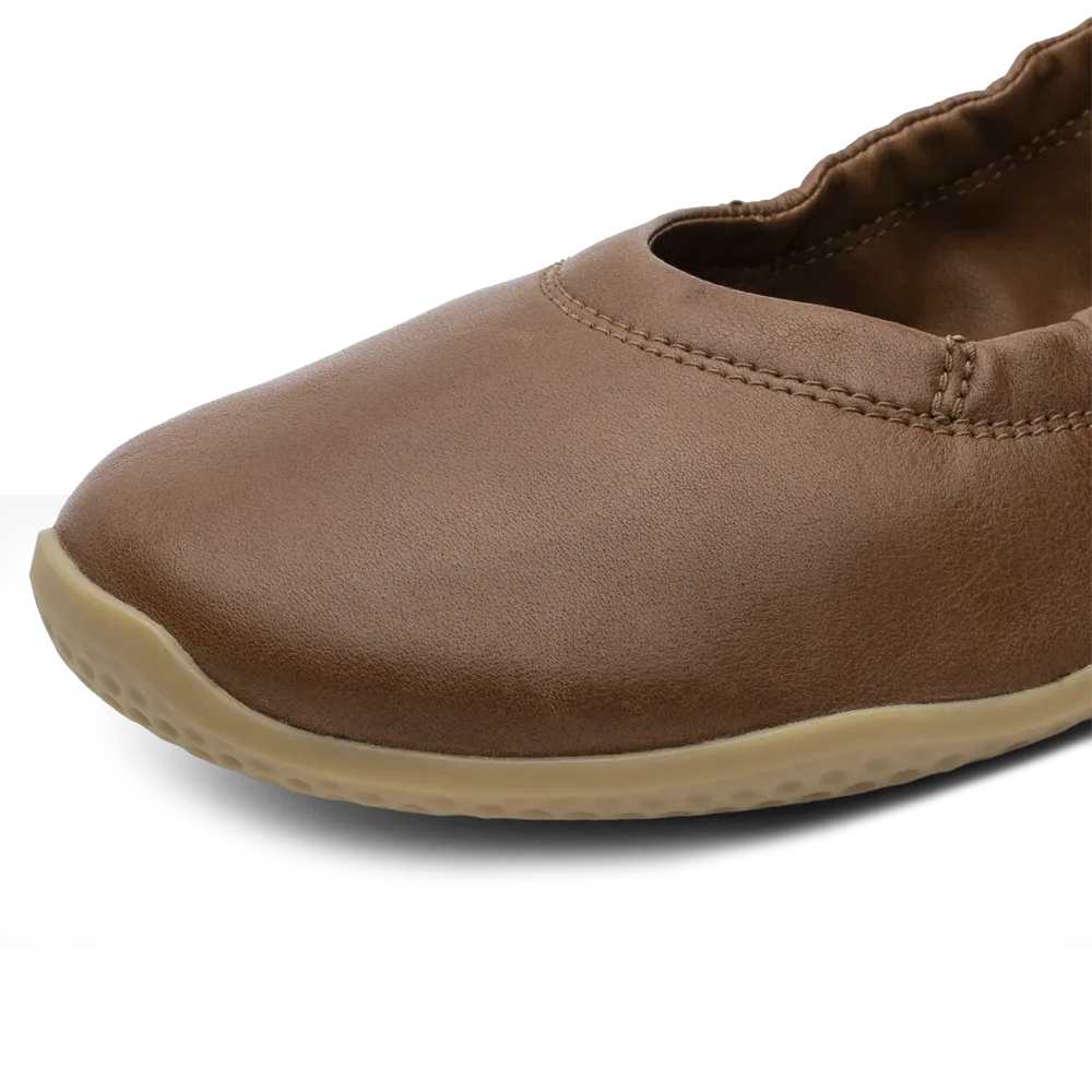 Vivobarefoot Primus Asana Yin Ballerina Leather Womens Tan