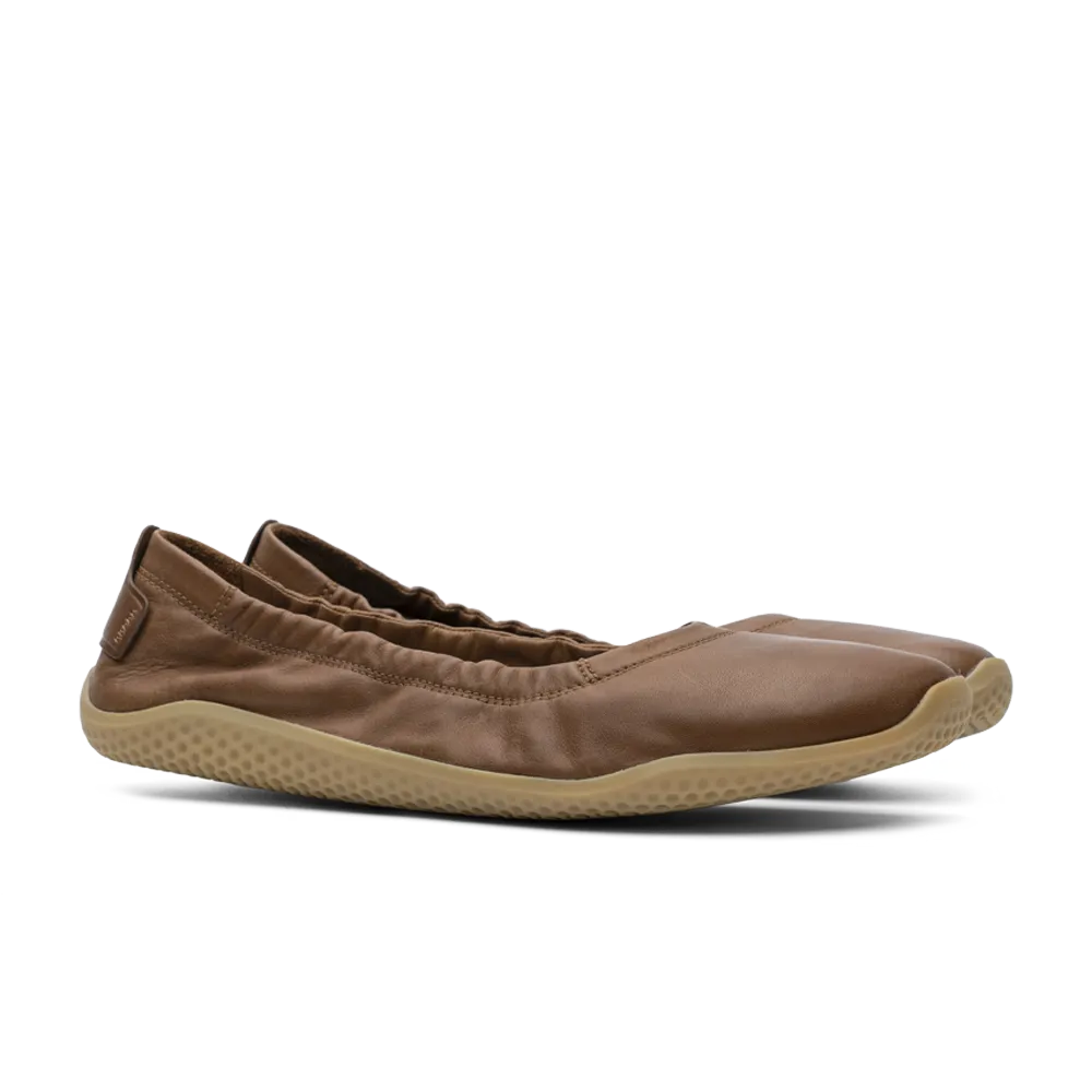 Vivobarefoot Primus Asana Yin Ballerina Leather Womens Tan