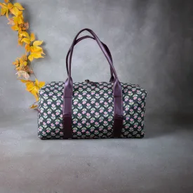 Water-Resistant Travel Bags Green Colour Flower Design.