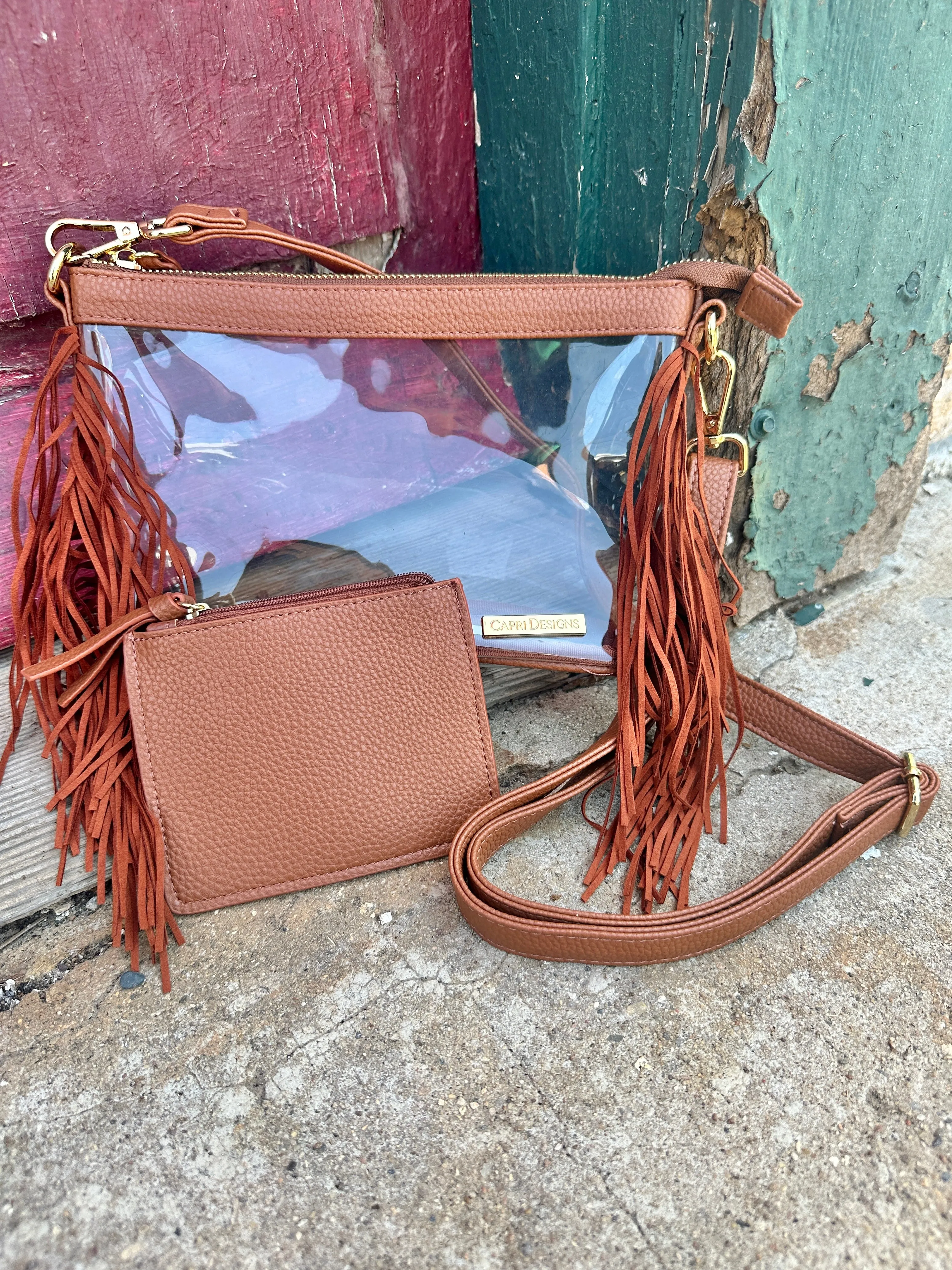 Western Fringe Clear Crossbody