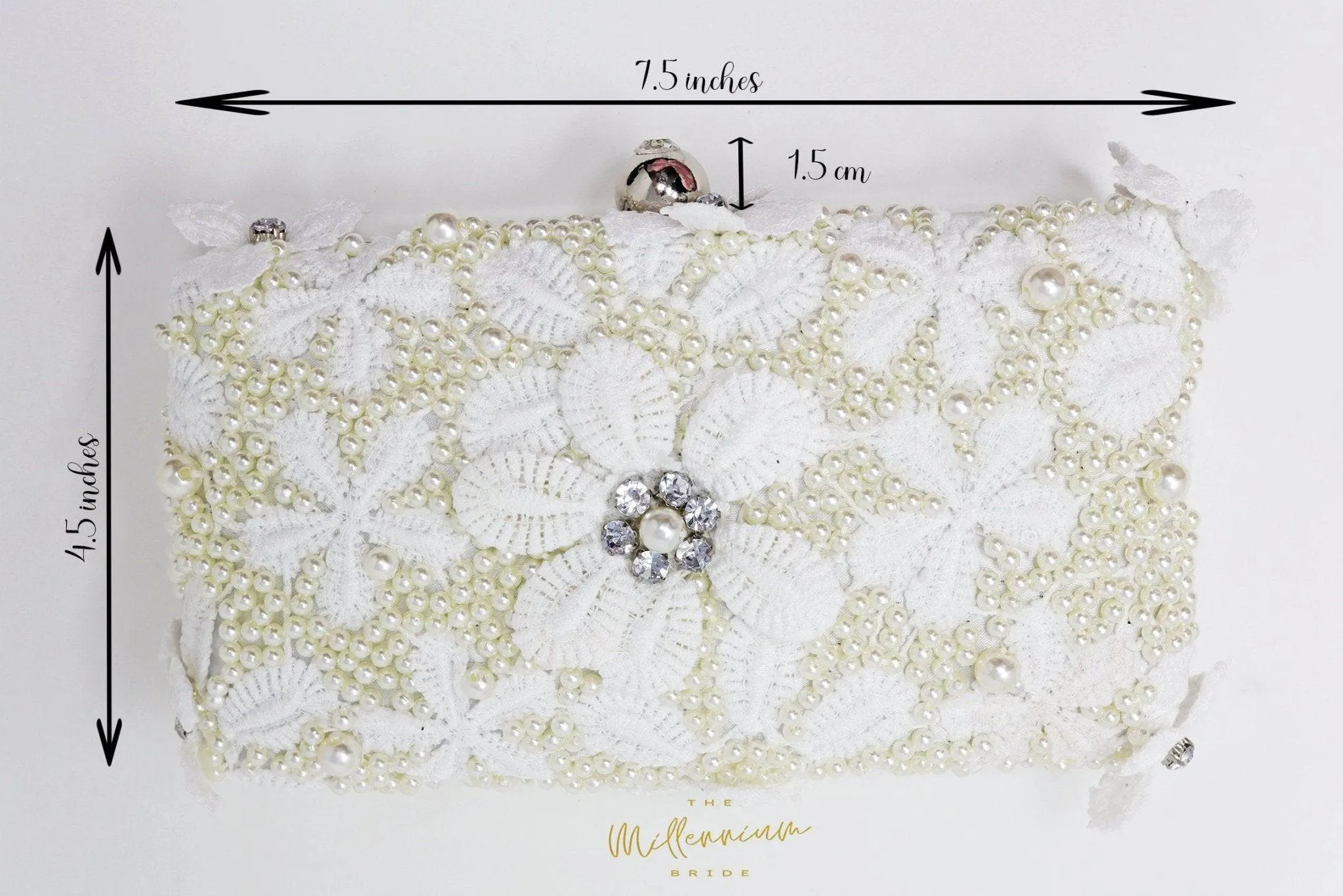 White Lace Pearl Floral Embroidered Wedding Clutch, Statement Bag, Wedding Clutch, Bridal Clutch, Bridal Bag, White Cross Body Bag