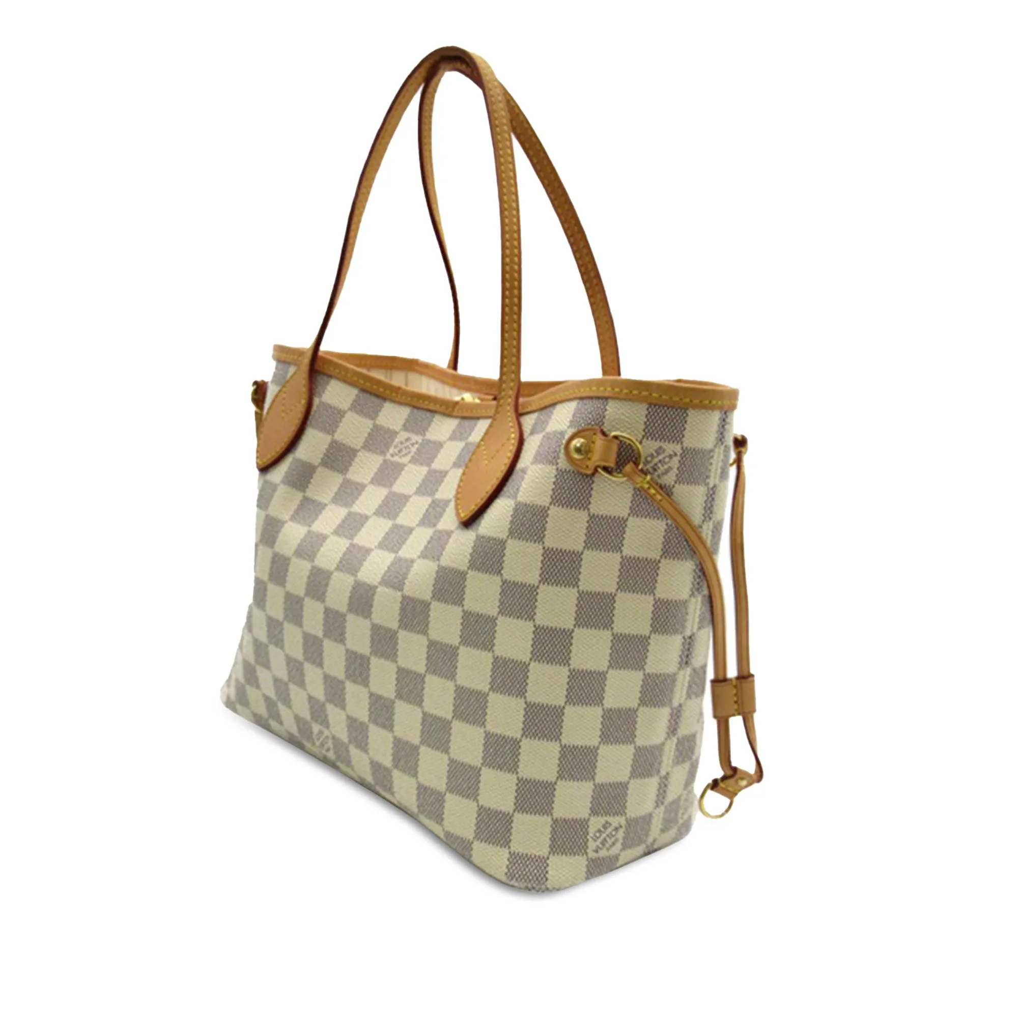 White Louis Vuitton Damier Azur Neverfull PM Tote Bag