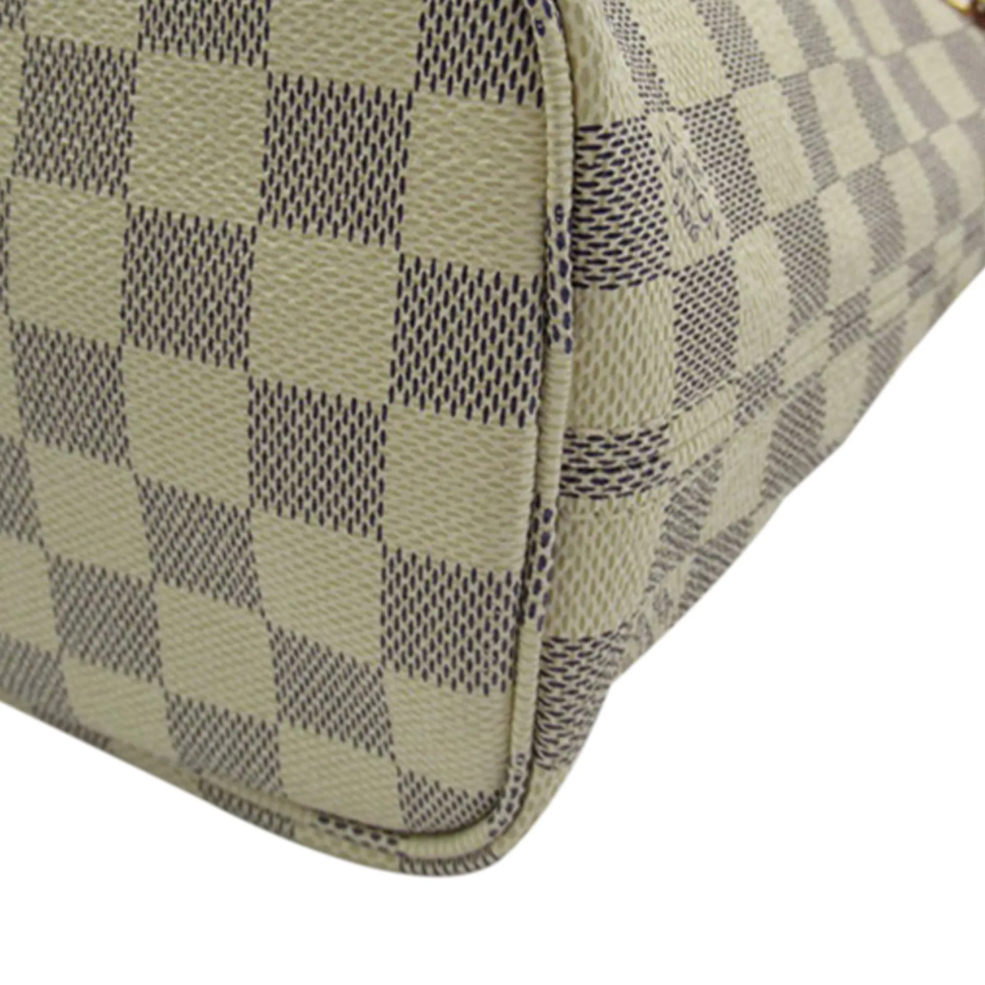 White Louis Vuitton Damier Azur Neverfull PM Tote Bag