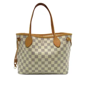 White Louis Vuitton Damier Azur Neverfull PM Tote Bag