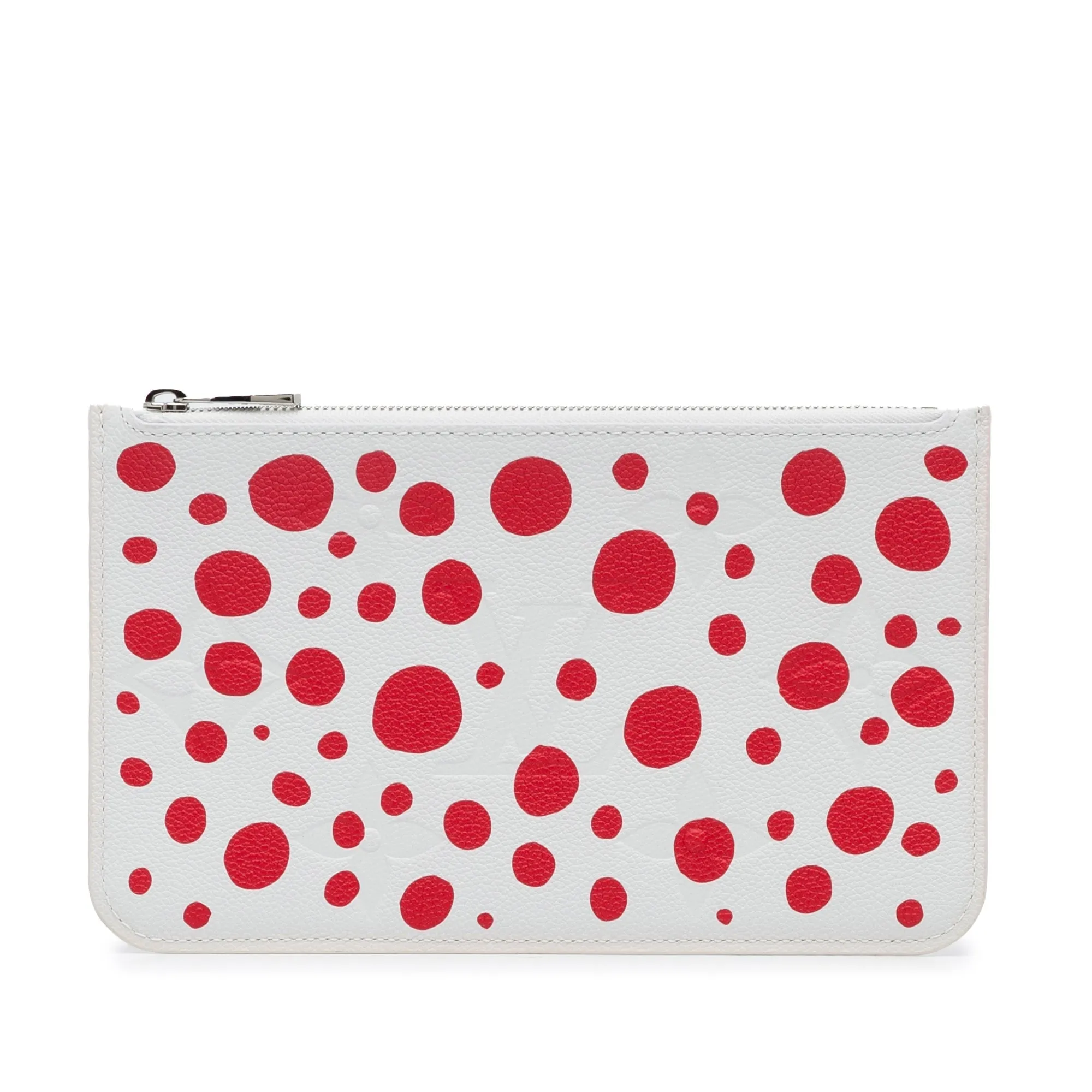 White Louis Vuitton x Yayoi Kusama Monogram Infinity Dots Neverfull Pochette Clutch Bag