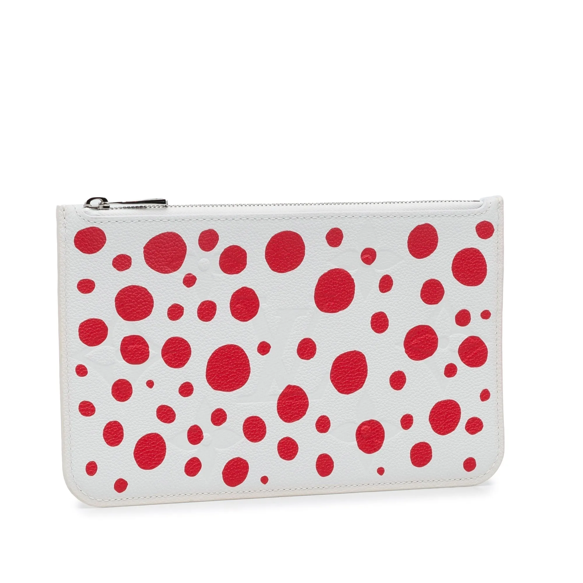 White Louis Vuitton x Yayoi Kusama Monogram Infinity Dots Neverfull Pochette Clutch Bag