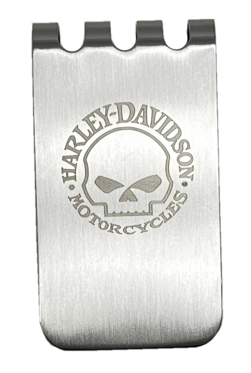 Willie G Skull Money Clip - Brushed Nickel Finish